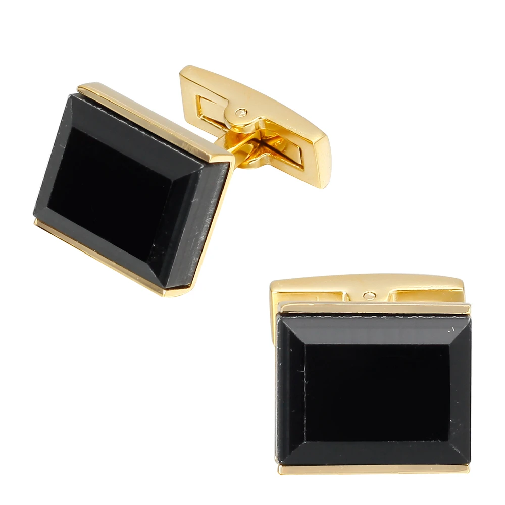 MeMolissa 3 Pairs Luxury Shirt Cufflink for Mens Brand Cuff Button Silvery/Golden Plated Black Stone High Quality Cufflinks