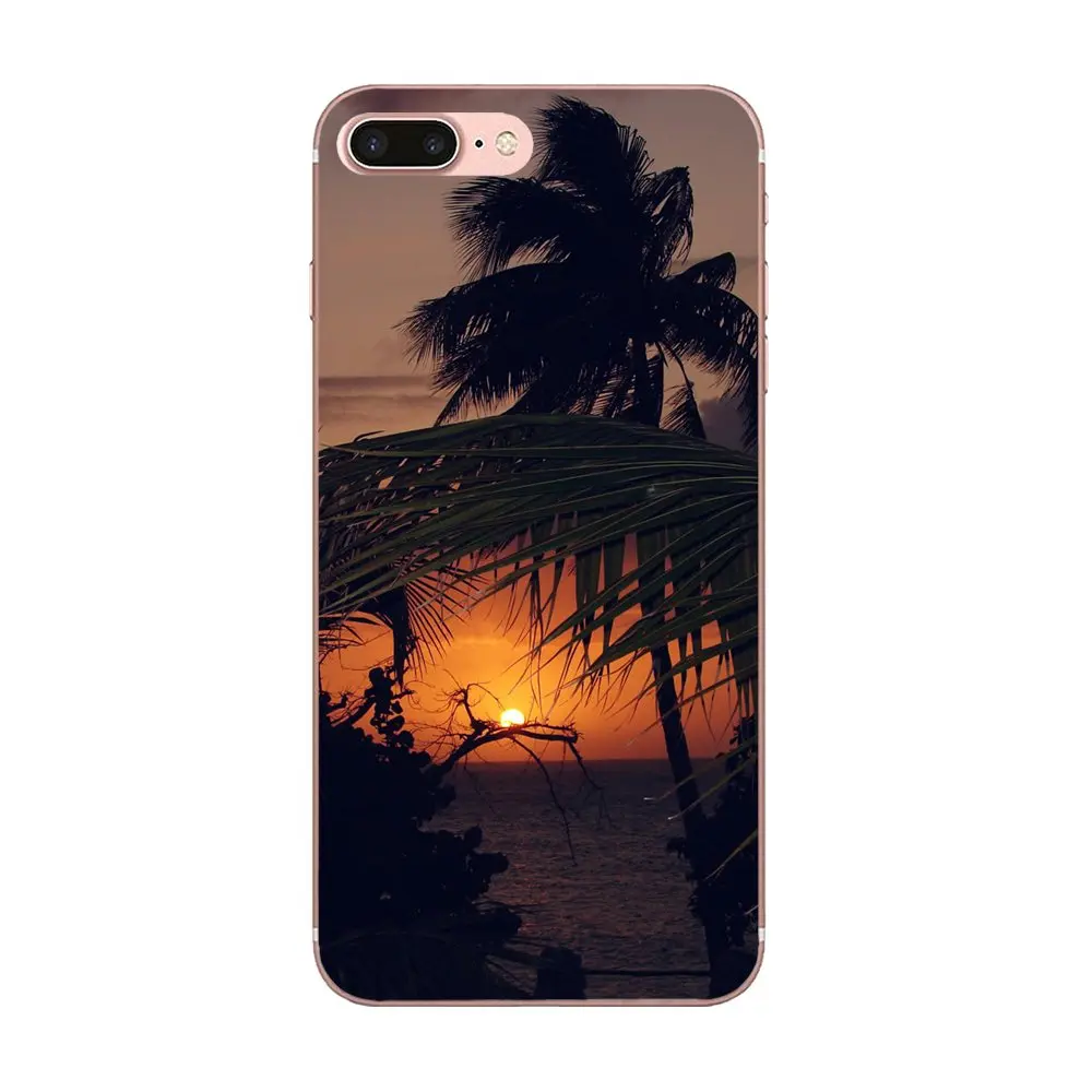 Летний Пляжный сцена на закате море Пальма Diy чехол для телефона Apple iPhone 4 4S 5 5C 5S SE 6
