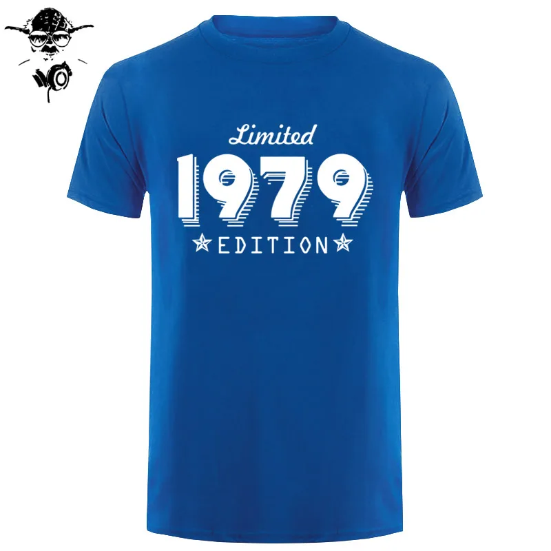 Коллекция 1979 года, модная одежда для дня рождения, ограниченный подарок, футболки с коротким рукавом и круглым вырезом для мужчин, для детей 40 лет, с коротким рукавом