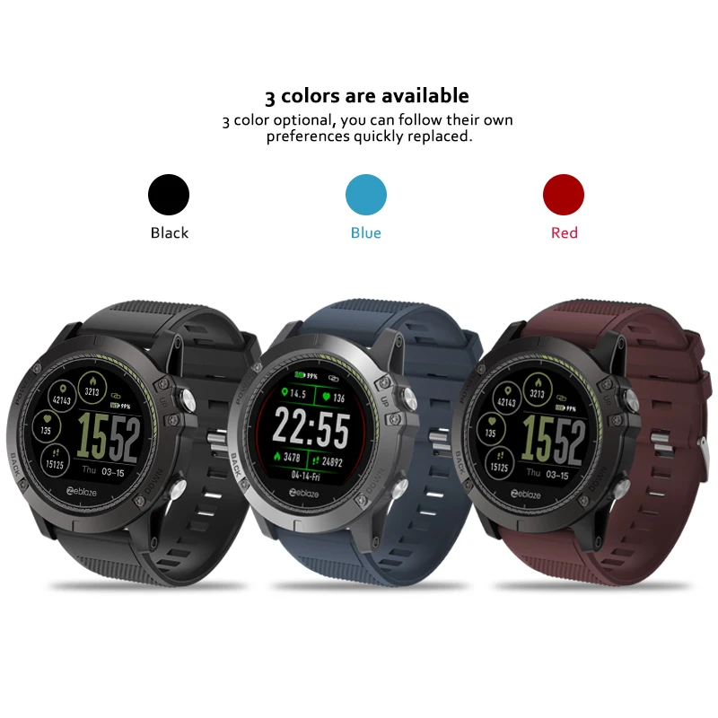 Новый Zeblaze VIBE 3 HR ips цветной дисплей спортивные умные часы монитор сердечного