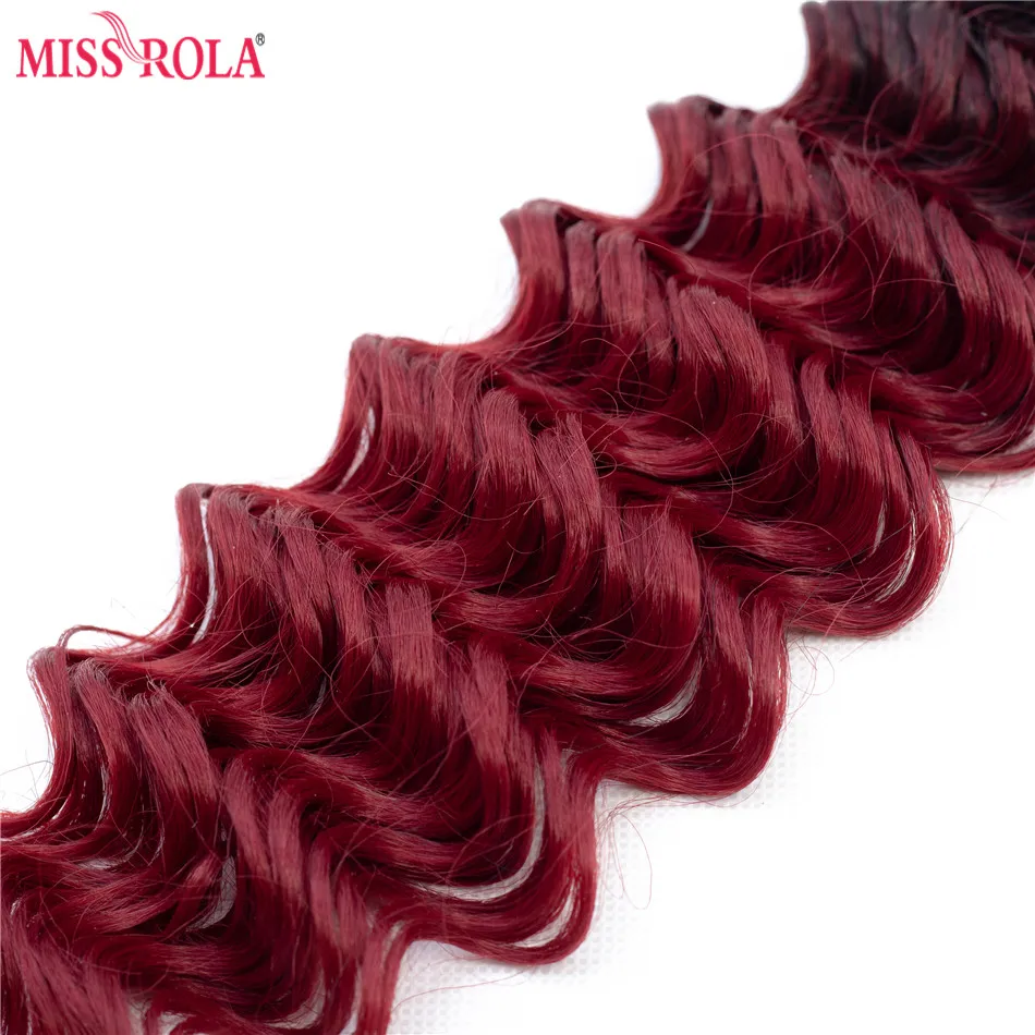 Мисс Рола Ombre Синтетические пряди для наращивания волос глубокая волна соткет 200 г волос утка 16-20 дюймов 6 шт./упак. для Для женщин