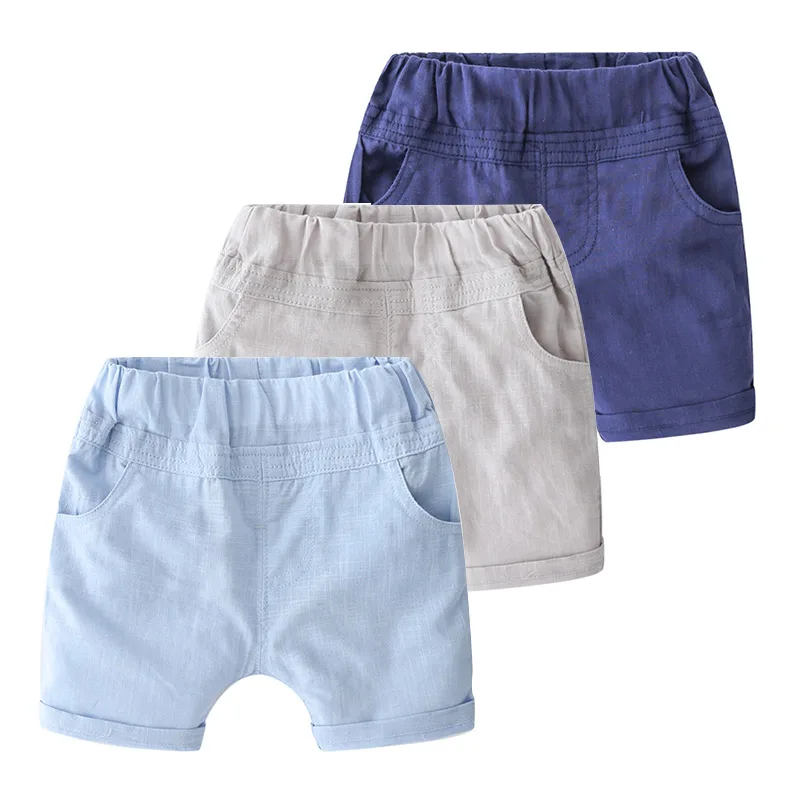

Summer Cotton Linen Boys Shorts Elastic Waist Knee Length Harem Shorts For Boy Toddler Clothes Baby Boy Harem Short Pants C160