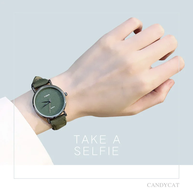 

2019 New fashion ultra thin women watch casual college style student big and small size lover watches simple literary wild clock