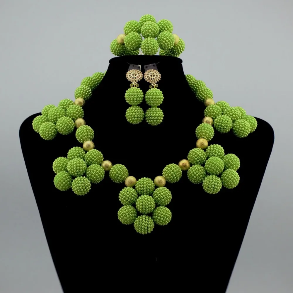 

African jewelry sets for wedding party african big beads necklace sets for women lady new design