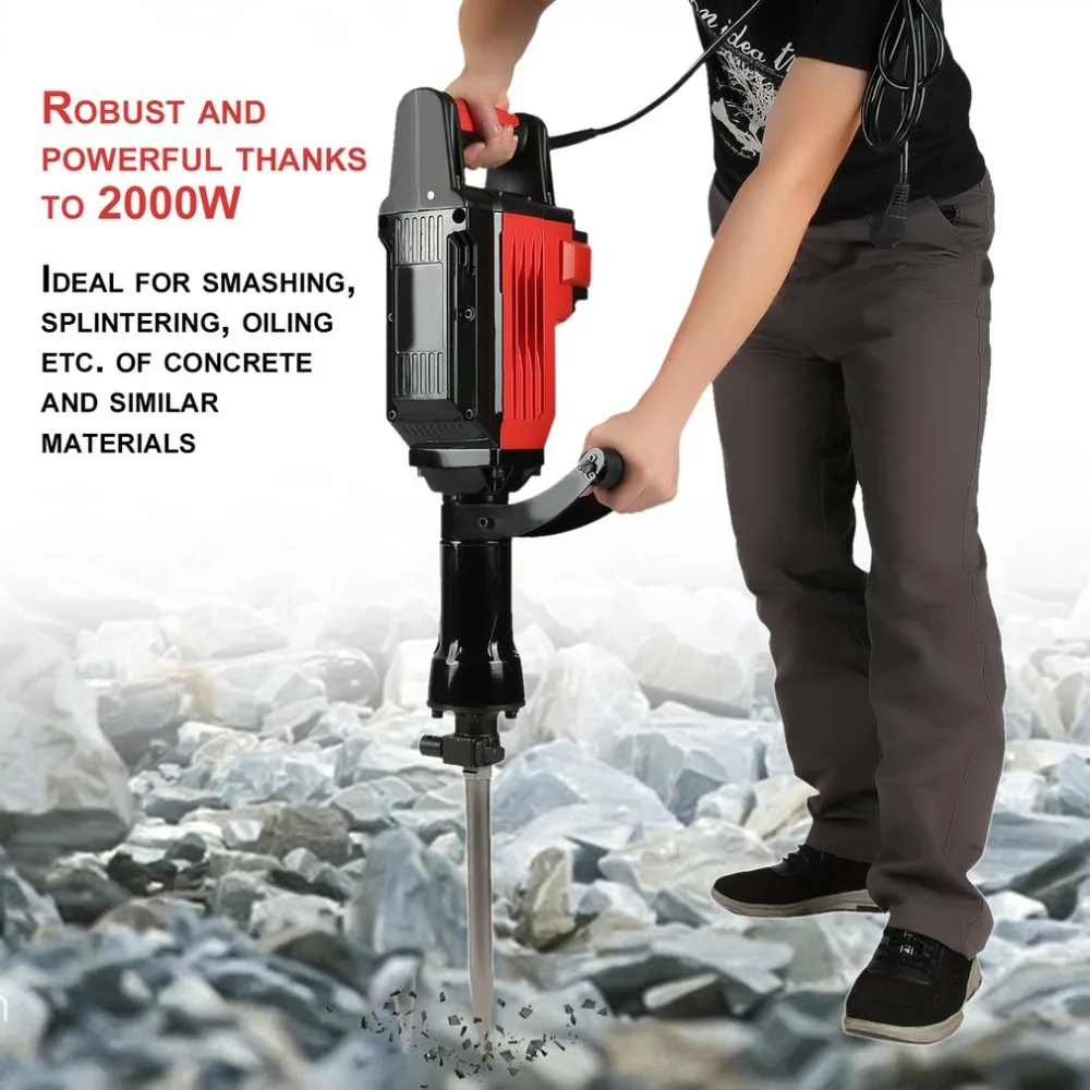 

(Ship From DE)2000W Impact Industrial Electric Hammer With Plastic Box Drill Accessories For Wood Metal Powerful Tool EU Plug
