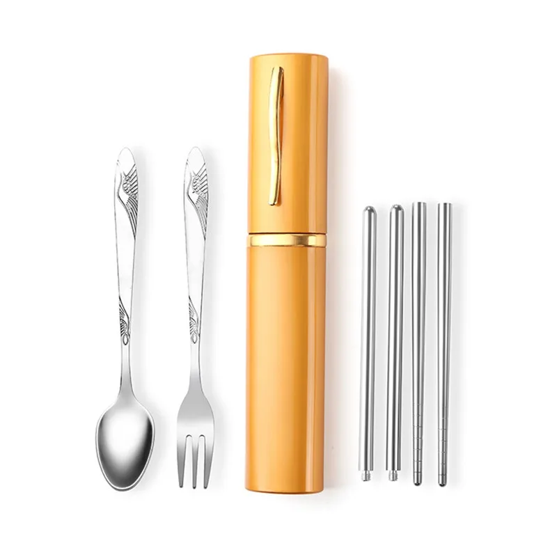Outdoor Camping Tableware Set Fork Spoon Chopstick Portable Stainless Steel Picnic Tablewares Fishing Hiking Tourism Kids Gifts Outdoor Camping Tableware Set Fork Spoon Chopstick Portable Stainless Steel Picnic Tablewares Fishing Hiking Tourism Kids Gifts