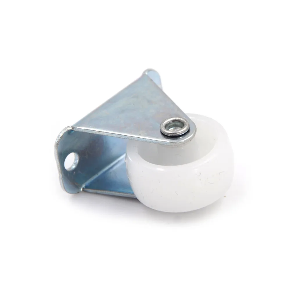 4pcs Plastic Furniture Trolley Iron Top Plate Silent Pvc Fixed Caster Wheel 1/1.5/2 Inch Dia 2color