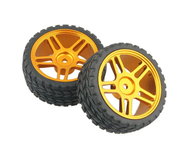 

Free Shipping 4pcs HSP 1/10 on road car tires RC Racing tyre wheels with Aluminium alloy wheel hub fit for 1/10 RC Touring car