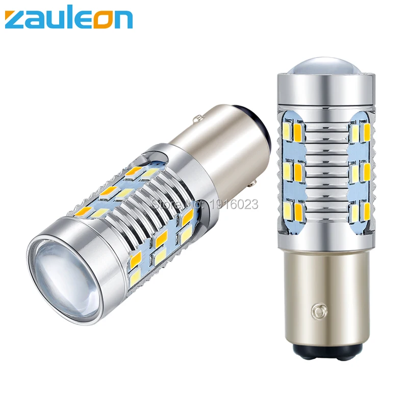 Zauleon 2 шт. Высокая мощность 1157 BAY15D 24SMD 2835 Светодиодный автомобильный двухцветный