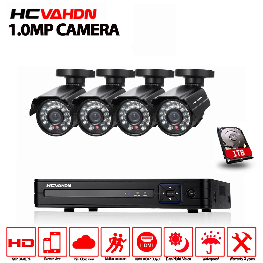Камера видеонаблюдения 1080P HDMI DVR AHD 720P HD система камер домашней безопасности 8