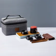 Дорожный чайный набор, чайник из трех чашек, портативные чайные наборы, чайный набор для путешествия, керамические чайные наборы кунг-фу