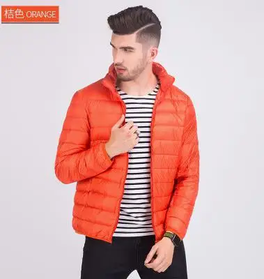 [Aiweier] ультра-светильник, мужские куртки, мужские зимние тонкие, стоячий воротник, 90%, тонкая молния, корейский стиль, повседневный пуховик для мужчин, куртки - Цвет: As picture