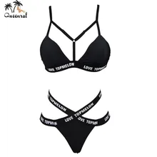 Queenral Swimwear bra set women suit biquinis micro bra brazilian Women underwear for women tool set swimsuit