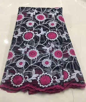 

African Lace Fabric 2019 Fuchsia High Quality 5yards Lace Tulle Lace Fabric African French Net Lace Fabric for Eveing Dress