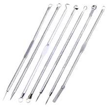 7 шт./компл. угрей удаления иглы из нержавеющей прыщ/точечный/Comedone Extractor Cleanner Уход за лицом чистые инструменты