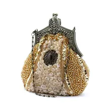 Горячая Распродажа, золотистые китайские женские сумочки с бисером и блестками, вечерние сумочки для банкета, вечерние сумочки для макияжа, сумочки, 03321-D