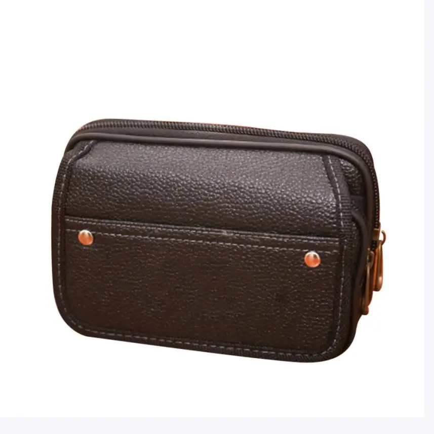 

Fanny Pack Men Waist Leather Bags 2018 Day Clutches Zipper And Hasp Solid PU Bucket Handbag Rinonera Hombre
