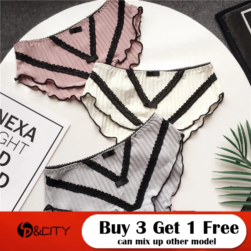 

SP&CITY Japan Lace Ruffle Cute Girls Underwear Women Student Kawaii Cotton Panties Seamless Briefs Soft Breathable Lingerie