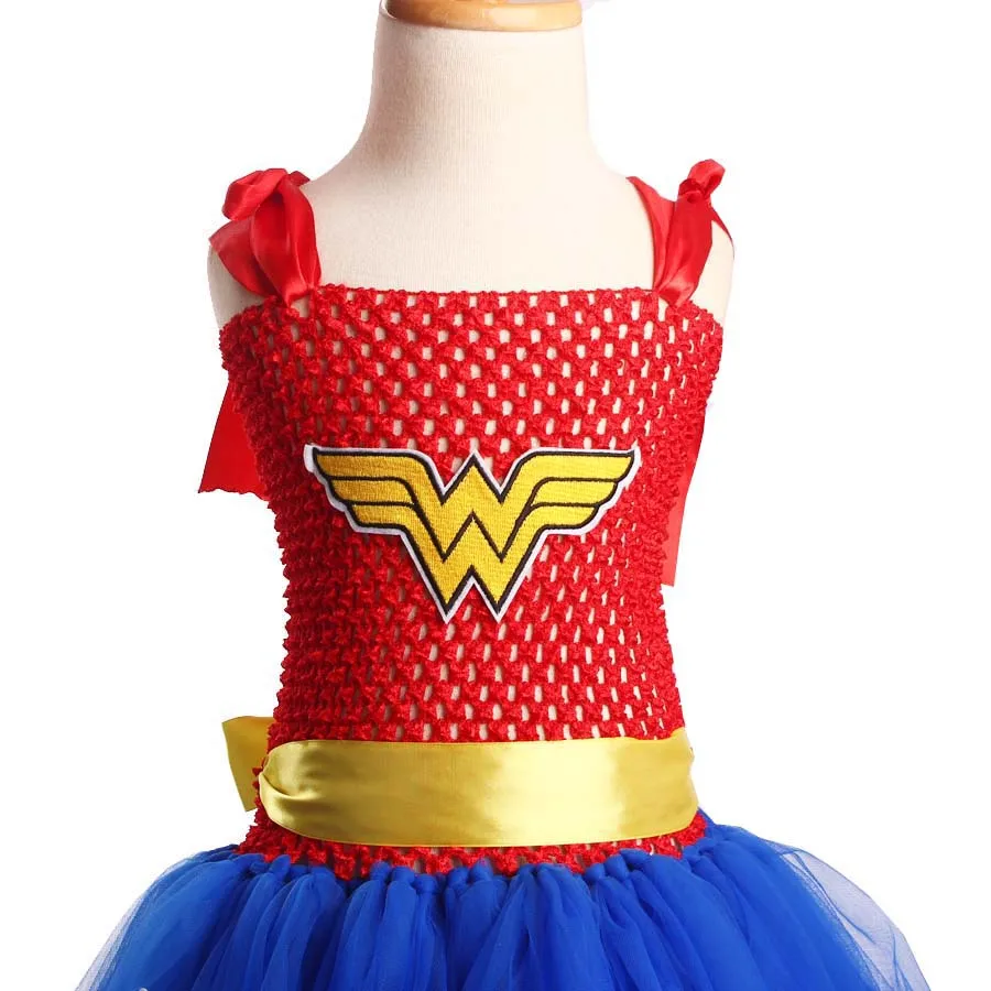 Superhero Wonder Woman Girl Tutu Dress Kids Halloween Dress Up Cosplay Costume Baby Birthday Gift Photo Props (7)