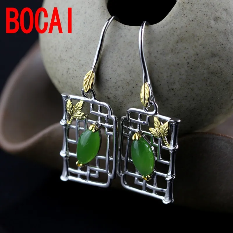 S925 silver jewelry classic female models and Tian Biyu retro Earrings S925 silver jewelry classic female models and Tian Biyu retro Earrings