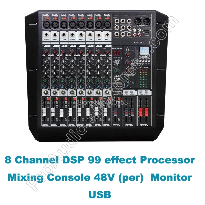 

MICWL 8 Channel Dual Group Stage Performance DJ Karaoke Audio Sound Microphone Mixing Console Desk Mixer