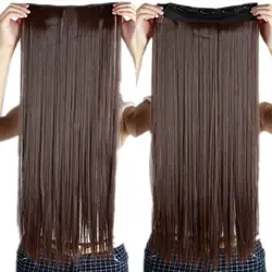SNOILITE 22 дюймов (55 см) Длинные прямые Женская Сережка в пряди волос чёрный; коричневый высокотемпературный синтетический шиньон