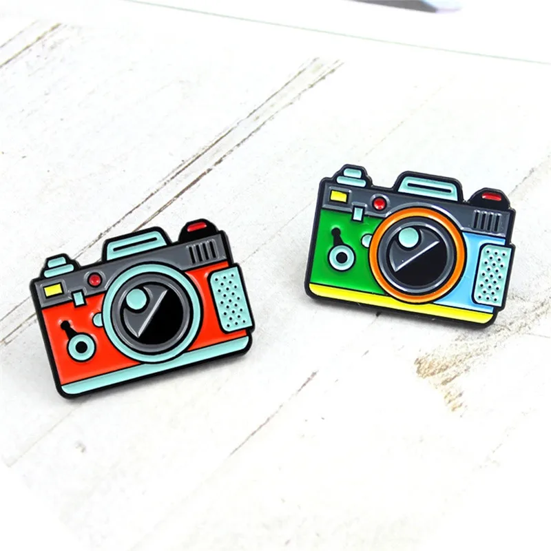Cartoon Camera Brooches for kids 2 Color Rainbow Digital Cameras Enamel Pins Coat Cap Backpack Photography Badge Gifts | Украшения и