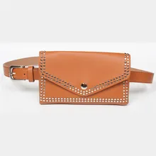 Женская поясная сумка на талию с заклепками, повседневная поясная сумка из искусственной кожи, женские сумки для путешествий, женские кошельки, поясные сумки