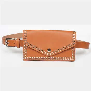 

Women Rivet Belt Waist Pack Casual Waist Bag PU Leather Women Bags Travel Belt Wallets Fanny Bags Ladies