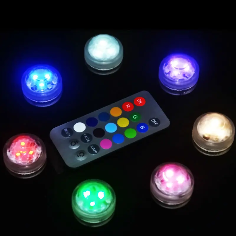 

10pieces/ lot Battery Waterproof Mini LED Party Lights Sub Lights with Remote for Wedding Centerpiece KIT Eiffel Glass Vases