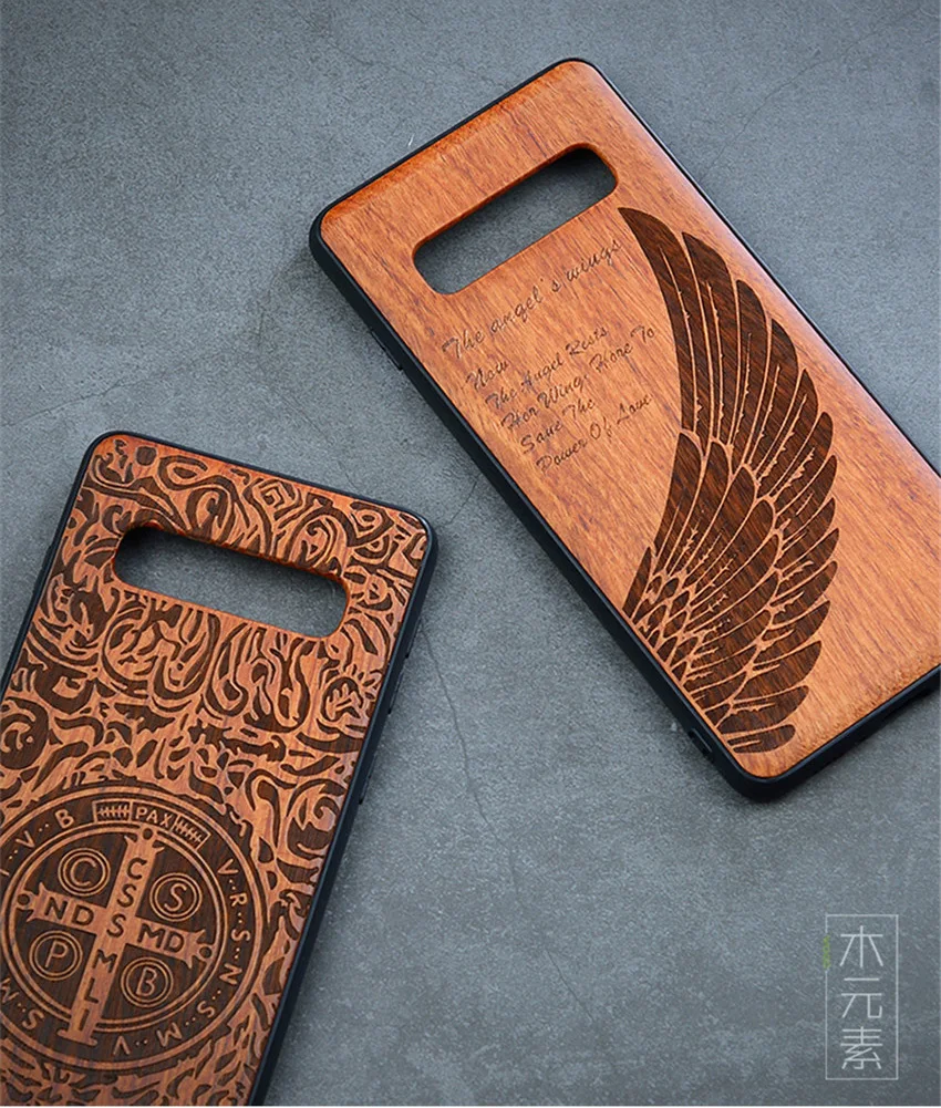 New Phone Case for Samsung s10 Samsung s10 plus Wood Back TPU Bumper Case For Samsung Galaxy s10 Phone Cover (3)