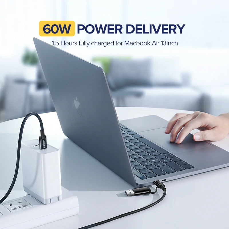 Ugreen USB C к usb type C кабель для samsung Galaxy S9 S8 PD60W Быстрая зарядка кабель для Macbook Pro iPad Pro USB-C шнур зарядного устройства