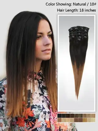 18 Inch Ashlee Simpson Dark Ombre Hair Straight Two Tone