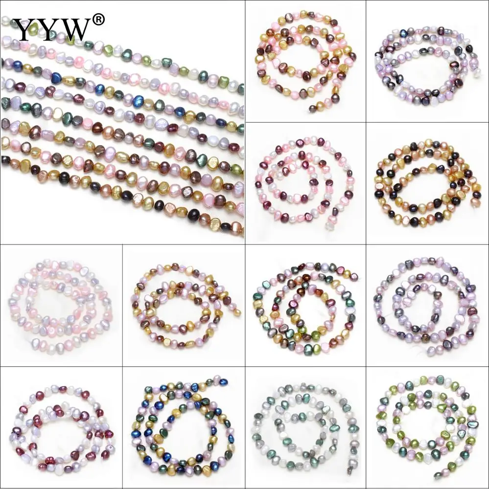 

6mm Natural Colorful Baroque Shape Fashion Freshwater Loose Pearl Beads Necklace Bracelat Jewelry Making DIY Pearl Loose Beads