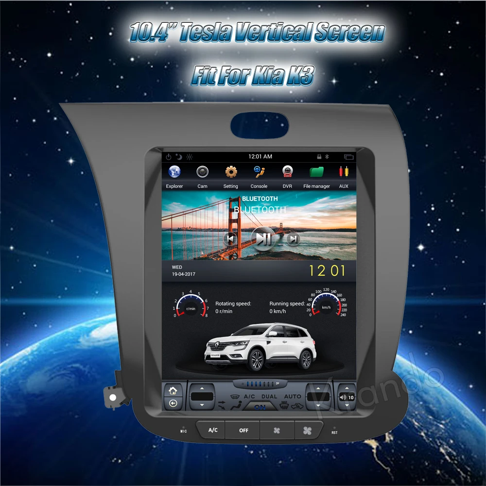 Sale Krando Android 8.1 10.4" Tesla Vertical touch screen car dvd audio radio multimedia system for Kia K3 gps navigation player 0