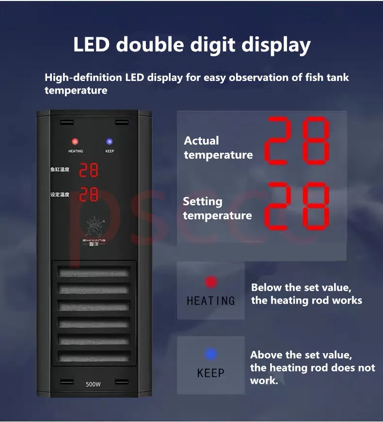 300 Вт 500 Вт 800 Вт 1000 Вт светодиодный дисплей PTC аквариумный нагреватель взрывозащищенный водонагреватель стержень для морских тропических рыб