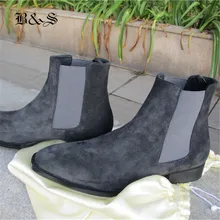 Черные и уличные Тонкие Ботинки Челси из натуральной кожи с острым носком удобные качественные ботинки размера плюс 35-47 на танкетке, реальное изображение