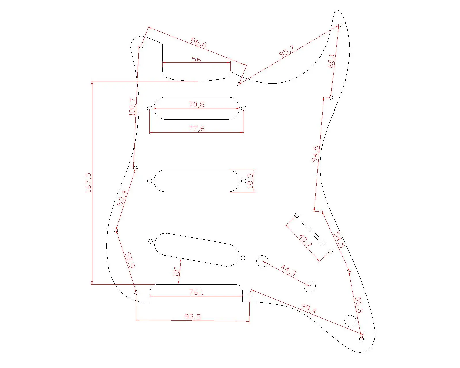 KAISH загруженные Предварительно Проводные ST Strat Pickguard w/звукосниматель альнико