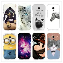 Despicable me super mario cat dog zebra moda impresso branco capa Hard Case voltar para motorola moto g2 g + 1 frete grátis