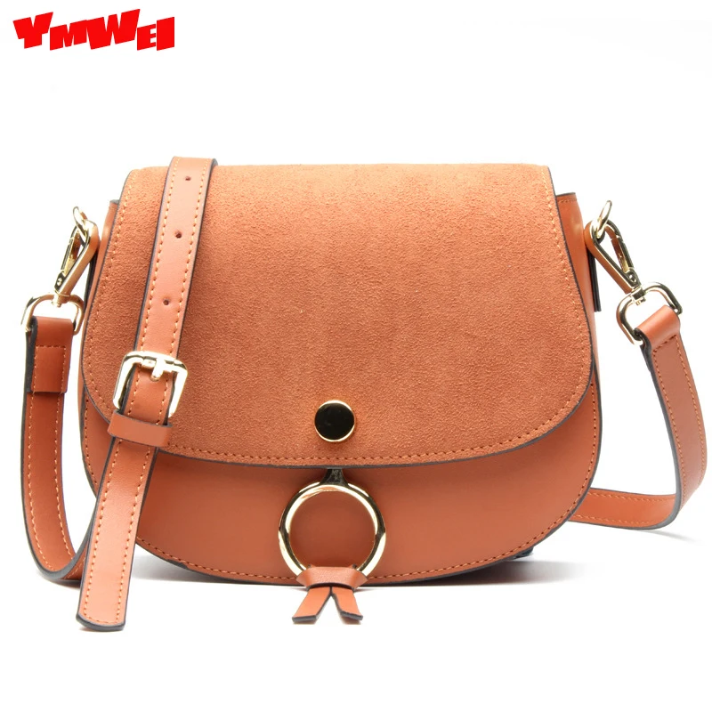 

YMWEI women messenger bags cowhide leather handbag ladies Single shoulder bags clutch fashion crossbody bag brand candy color