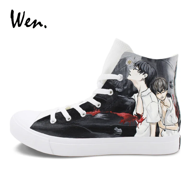 

Wen Zankyou No Terror Custom Design Anime Hand Painted Shoes Man Woman Canvas Sport Sneakers High Top Skateboarding Shoes