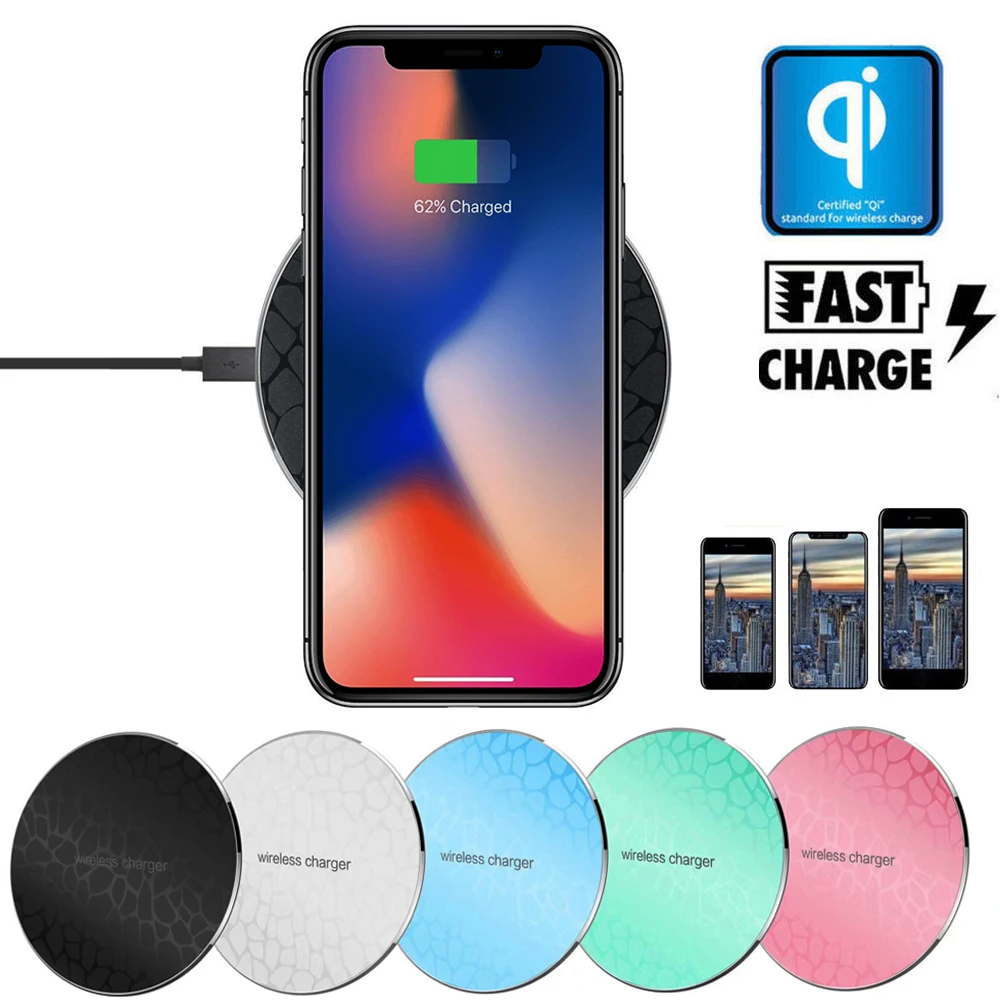 

Jetjoy 5W Qi Wireless Charger for iPhone 8 Plus X Qi Wireless Charging Pad For Samsung Galaxy S8 S9+ S7 Edge for Galaxy Note 8