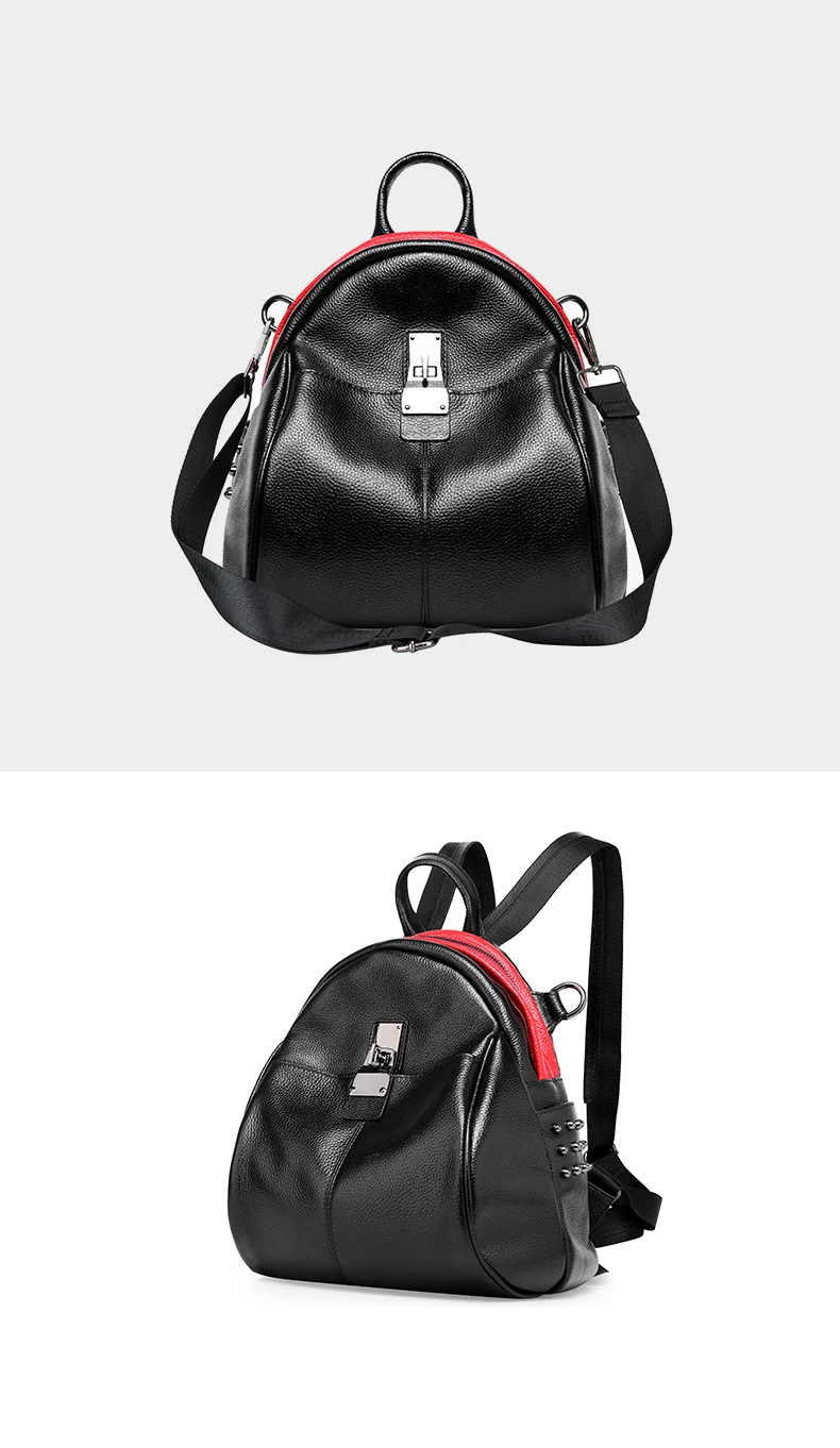 Women genuine leather backpack 14