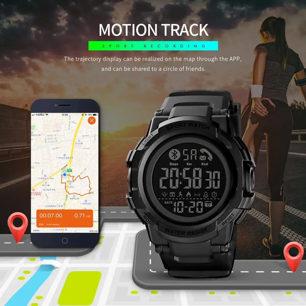  SKMEI Fashion Smart Watch Men Bluetooth Wrist Smartwatch Mens Call APP Message Reminder reloj intel - 33062038447
