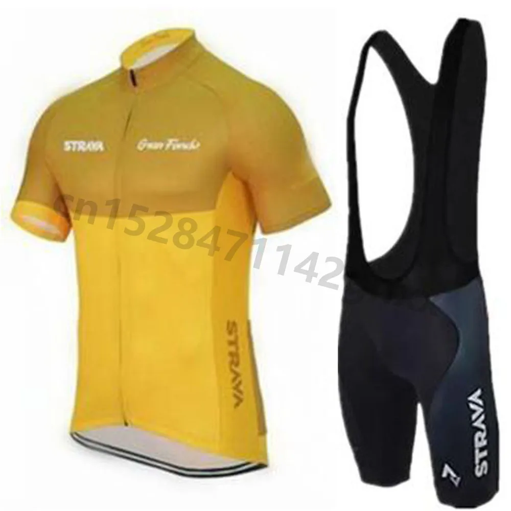 

2019 Strava New Quick Dry Cycling Jersey Men Pro Team Bicycle Jerseys Short Sleeve Set MTB Bike Clothing Maillot Ropa Ciclismo