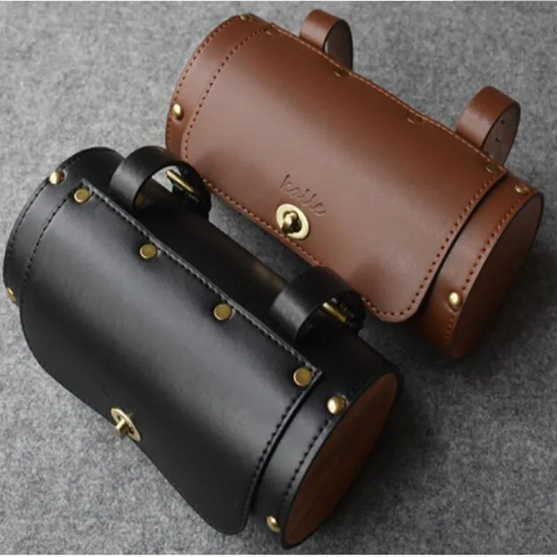 

Q398 Bike Retro Tail PU Leather Bag Cycling Pouch Rear Pannier Riding Vintage Saddle Bag Bike Bag Bicycle Accessories