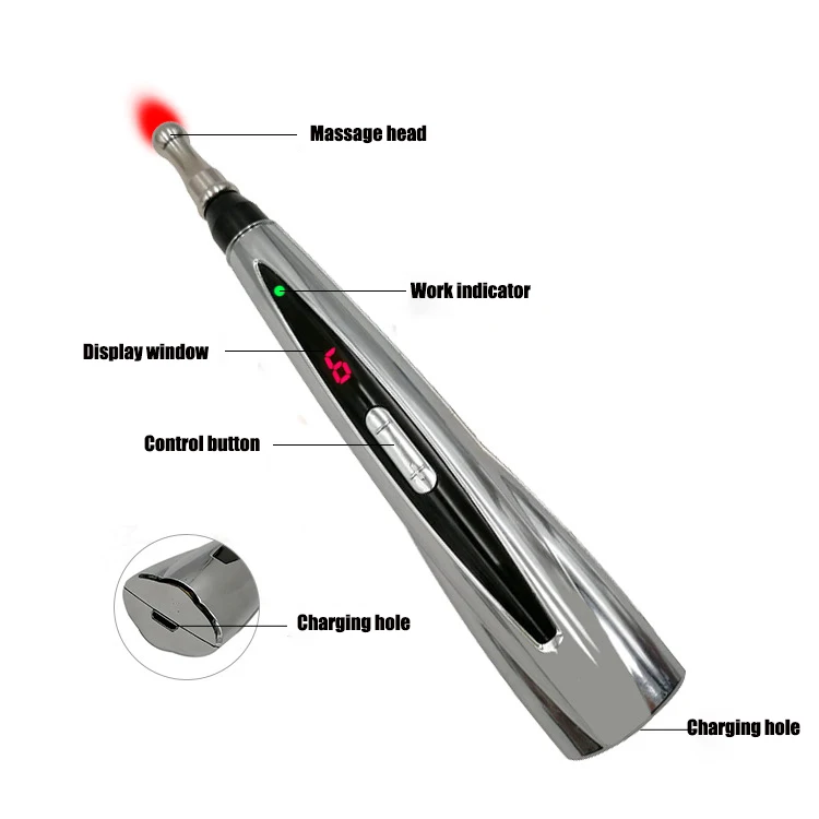Электрическая зарядка иглоукалывание ручка Меридиан энергетическая ручка облегчение боли лазерная терапия зарядка Массажная ручка для тела голова спины шеи массаж ног