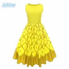 Yellow Women Retro Dress 2018 New 50s 60s Vintage Dresses Print Sleeveless Spring Summer Dress Rockabilly Swing Party Gown Yellow Women Retro Dress 2018 New 50s 60s Vintage Dresses Print Sleeveless Spring Summer Dress Rockabilly Swing Party Gown