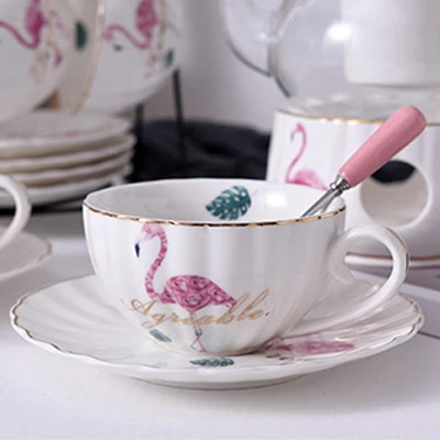 GLLead Северной Европы Фламинго керамика кофе чашки набор Мода завтрак фарфоровая, для молока чашки Sauers прекрасный подарок - Цвет: Style B