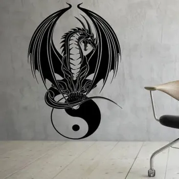 

HOME Decoration Wall Paper Art viny removable Sticker Chinese Dragon Yin Yang Laptop Vinyl Decal E529